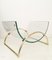 Italian Brass & Glass Magazine Rack by Galotti & Radice, 1970s 3