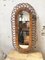 Vintage French Oval-Shaped Rattan Mirror 4