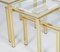 Vintage Gold Colored Aluminium Nesting Tables with Glass Top by Pierre Vandel 6