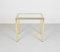 Vintage Gold Colored Aluminium Nesting Tables with Glass Top by Pierre Vandel 9