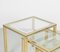 Vintage Gold Colored Aluminium Nesting Tables with Glass Top by Pierre Vandel 5