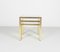 Vintage Gold Colored Aluminium Nesting Tables with Glass Top by Pierre Vandel 2