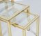 Mesas nido vintage de aluminio dorado con tablero de vidrio de Pierre Vandel, Imagen 8