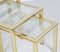 Vintage Gold Colored Aluminium Nesting Tables with Glass Top by Pierre Vandel 8