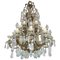 Antique Chandelier in Gilded Bronze with Crystals, 1880s, Image 1