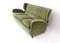 Italian Olive Green Velvet Sofa with Ebonized Wood Feet, 1950s 4
