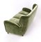 Italian Olive Green Velvet Sofa with Ebonized Wood Feet, 1950s 6