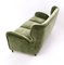 Italian Olive Green Velvet Sofa with Ebonized Wood Feet, 1950s, Image 6