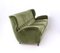 Italian Olive Green Velvet Sofa with Ebonized Wood Feet, 1950s, Image 5