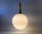 Scandinavian Modern Ball Pendant Light in Opaline Glass & Brass, 1960s 2