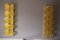 Apliques de cristal de Murano amarillo y latón, años 70. Juego de 2, Imagen 4