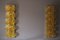 Apliques de cristal de Murano amarillo y latón, años 70. Juego de 2, Imagen 1
