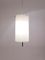 Lámpara colgante minimalista de fibra de vidrio y metal negro, años 50, Imagen 3