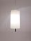 Minimalist Fiberglass & Black Metal Pendant Lamp, 1950s 3