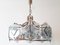German Smoked Glass and Chrome-Plated Chandelier from Sische, 1970s 1