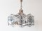 German Smoked Glass and Chrome-Plated Chandelier from Sische, 1970s 9