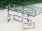 Architectural Glass & Chrome-Plated Articulated Foot Dining Table, 1970s 5