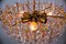Lámpara de araña de latón dorado y vidrio de Palwa, años 60, Imagen 6