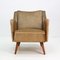 Gold Velvet and Beech Armchair, 1950s 4