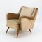 Gold Velvet and Beech Armchair, 1950s 5