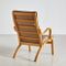Oak and Beige Leather Armchair, 1960s 4