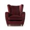 Fauteuil en Velours Bordeaux, Italie, 1950s 1