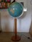 Beleuchteter 34cm Art Deco Globus mit Glaskugel und Teakholzfuss 1