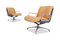 Leather Swiveling Armchairs from Saporiti Italia, 1970s, Set of 2 7