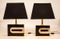 Schwarz lackierte Tischlampen, 1970er, 2er Set 1
