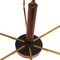 Mid-Century Scandinavian Brass, Copper, Teak & Glass Chandelier, 1960s 9