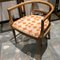 Italian Wooden Side Chair with Geometric Pattern 1