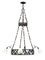 Large Antique Wrought Iron and Frosted Glass Chandelier, Image 1