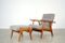 Fauteuil Cigar GE240 et Pouf GE240S par Hans Wegner pour Getama, 1950s 1