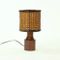 Czech Wood & Wicker Table Lights, 1950s, Set of 2 1