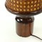 Czech Wood & Wicker Table Lights, 1950s, Set of 2 5