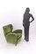 Italian Olive Green Velvet Lounge Chairs, 1950s, Set of 2, Image 3