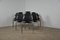 Chrome and Black Leather Chairs, 1970s, Set of 6, Image 8
