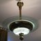 Art Deco Ceiling Lamp in Brass and Patterned Glass 1