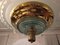 Art Deco Ceiling Lamp in Brass and Patterned Glass 3