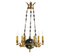 French 6-Arm Empire Revival Chandelier with Celestial Globe, 1920s 1