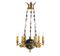 Lámpara de araña francesa Imperio revival de seis brazos con globo celeste, años 20, Imagen 1