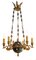 French 6-Arm Empire Revival Chandelier with Celestial Globe, 1920s 2