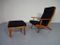 Poltrona GE290 con poggiapiedi di Hans J. Wegner per Getama, anni '60, Immagine 3