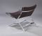 Vintage Scissor Chair aus Chrom & Sattelleder 4