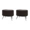 Round Footstools in Braided Leather, Italy, 1960s, Set of 2, Image 2