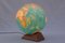 Beleuchteter 34cm Vintage Globus aus Glas von Columbus Oestergaard auf Teakholzfuss in anthroposophischer Form, 1960er 3