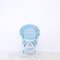 Vintage Swedish Blue Wicker Rattan Armchair, Image 6