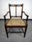 Art Nouveau Armchair with Straw Seat, 1910s 3