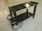 Large Vintage Chrome & Black Oak Serving Cart 2