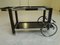 Large Vintage Chrome & Black Oak Serving Cart 6